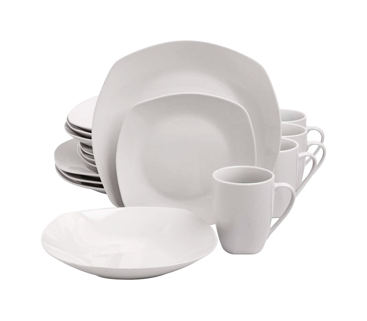 Juego de vajilla 20 piezas cuadrada blanco Dinner