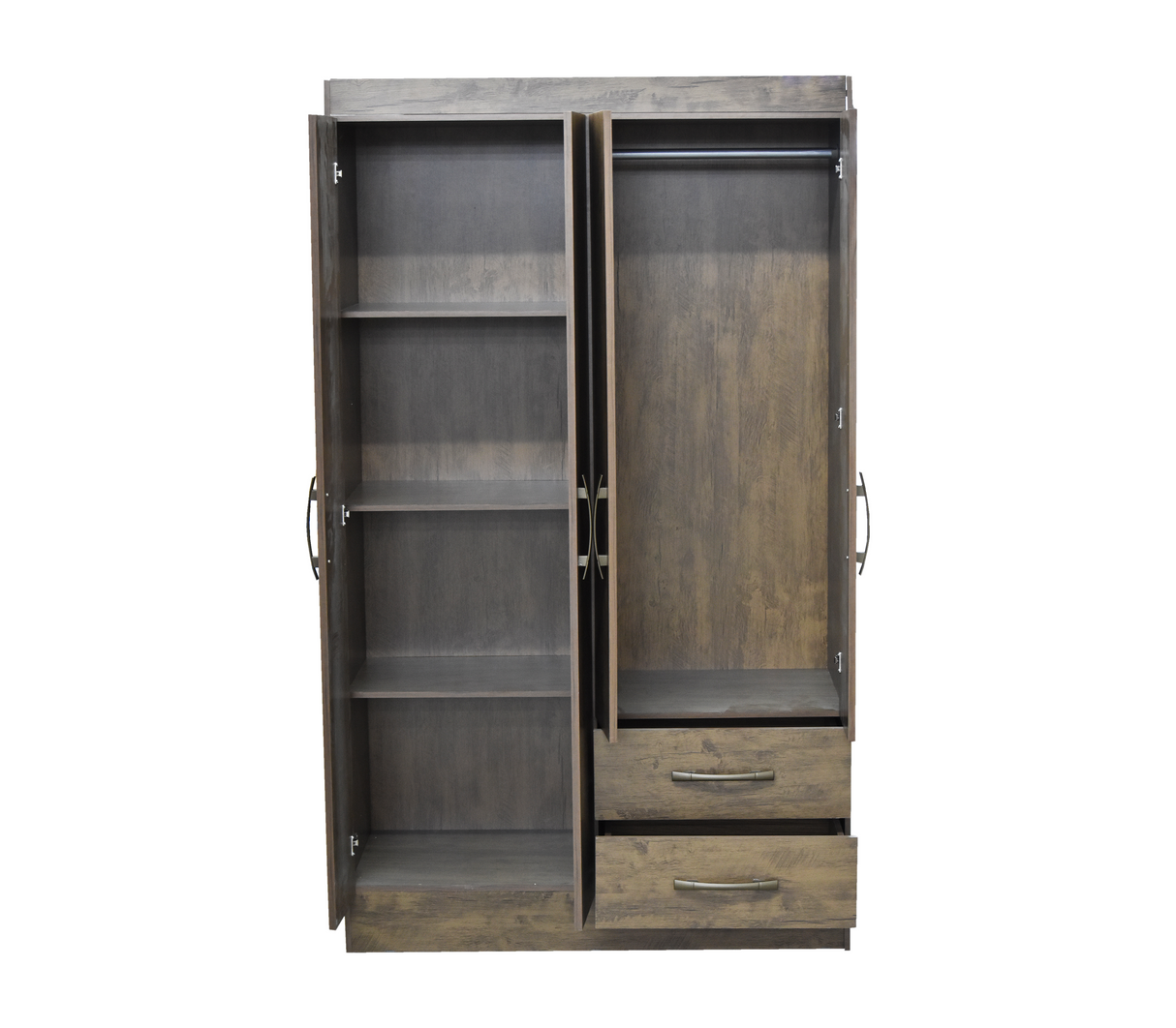 Ropero Chile 952331.6 4 puertas 2 gavetas cast con puerta Dj Muebles