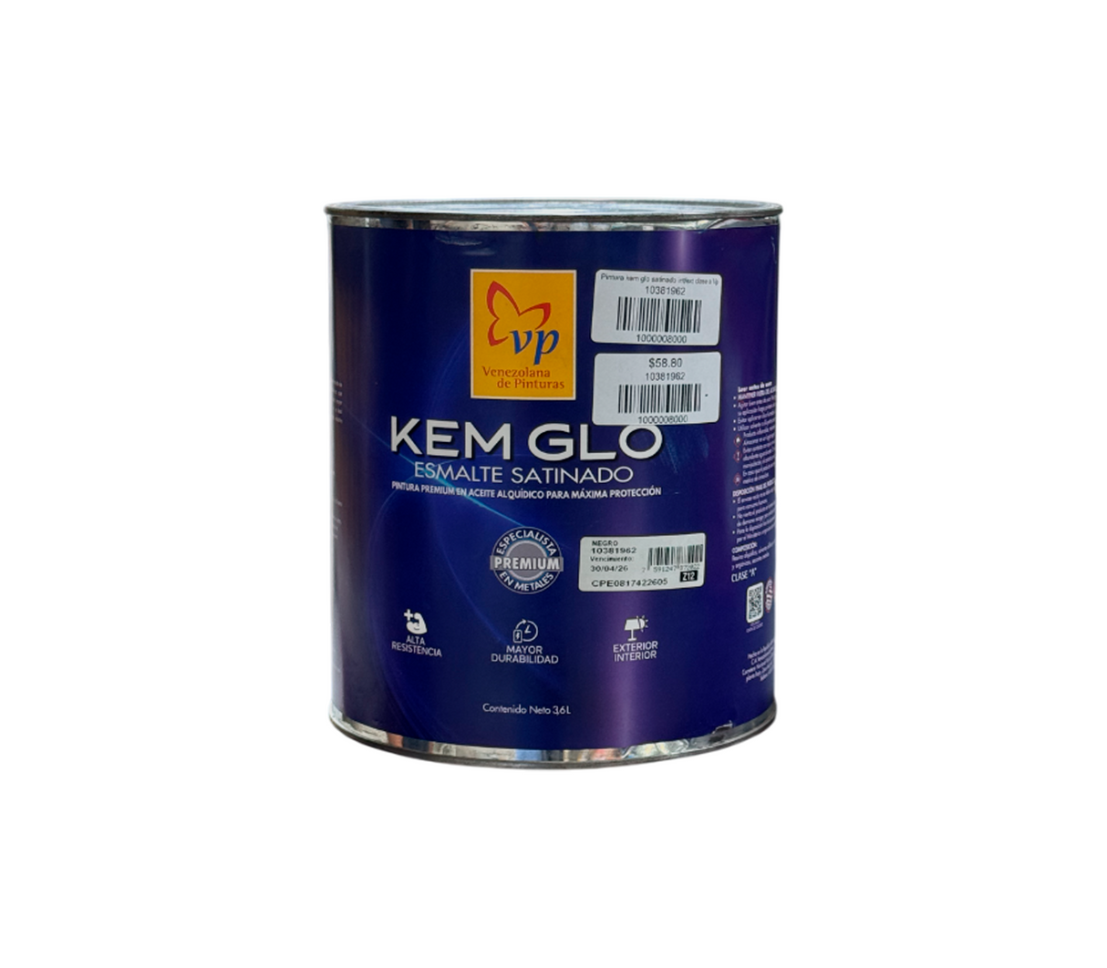 Pintura kem glo satinado int/ext clase A Vp