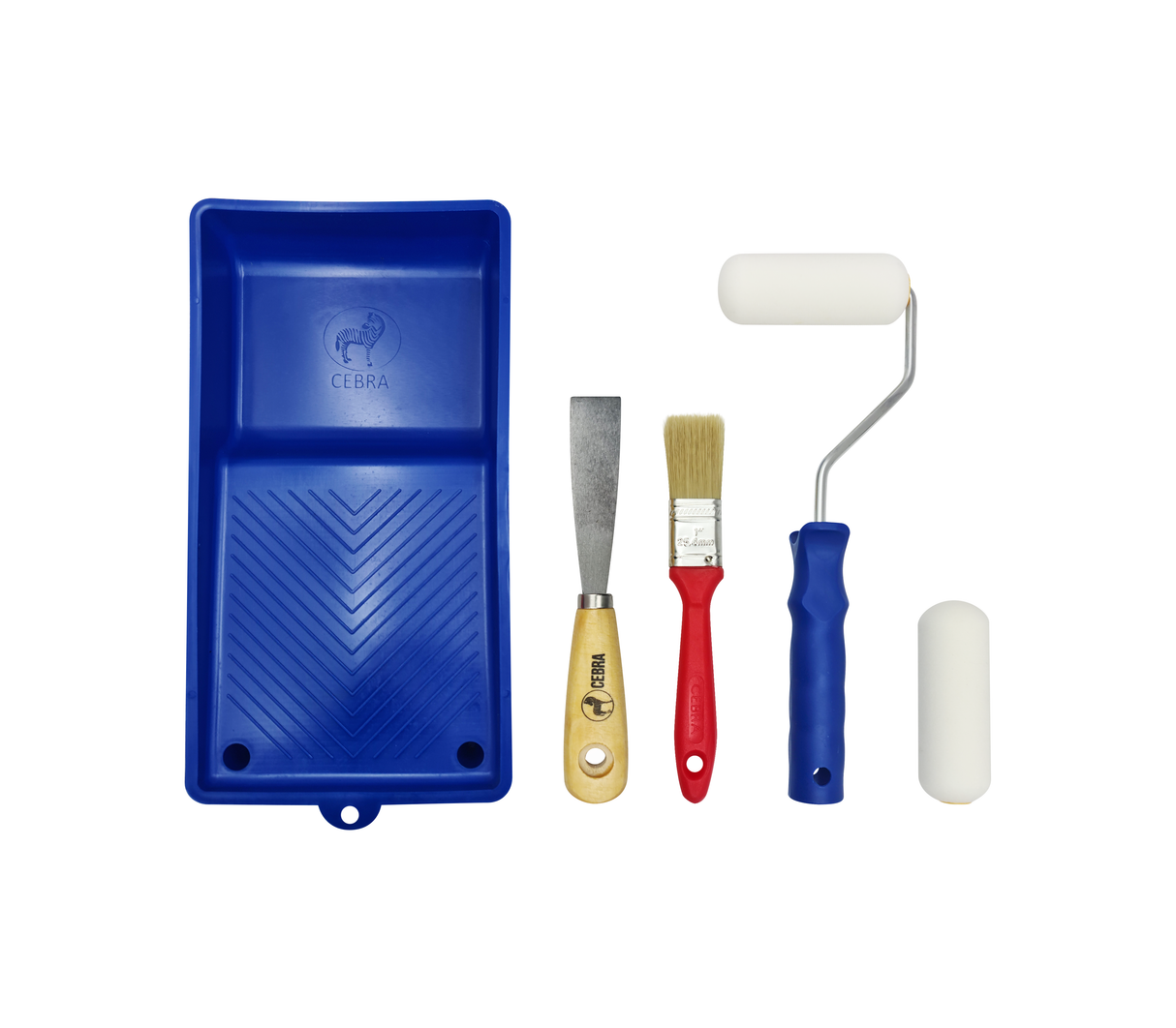 Mini set para pintar metales brocha/rodillo cromado Cebra