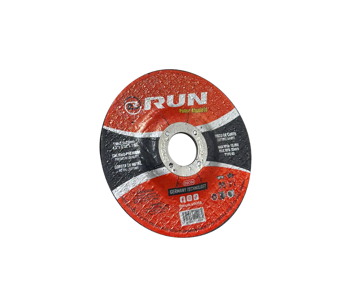 Disco corte de metal hundido Run