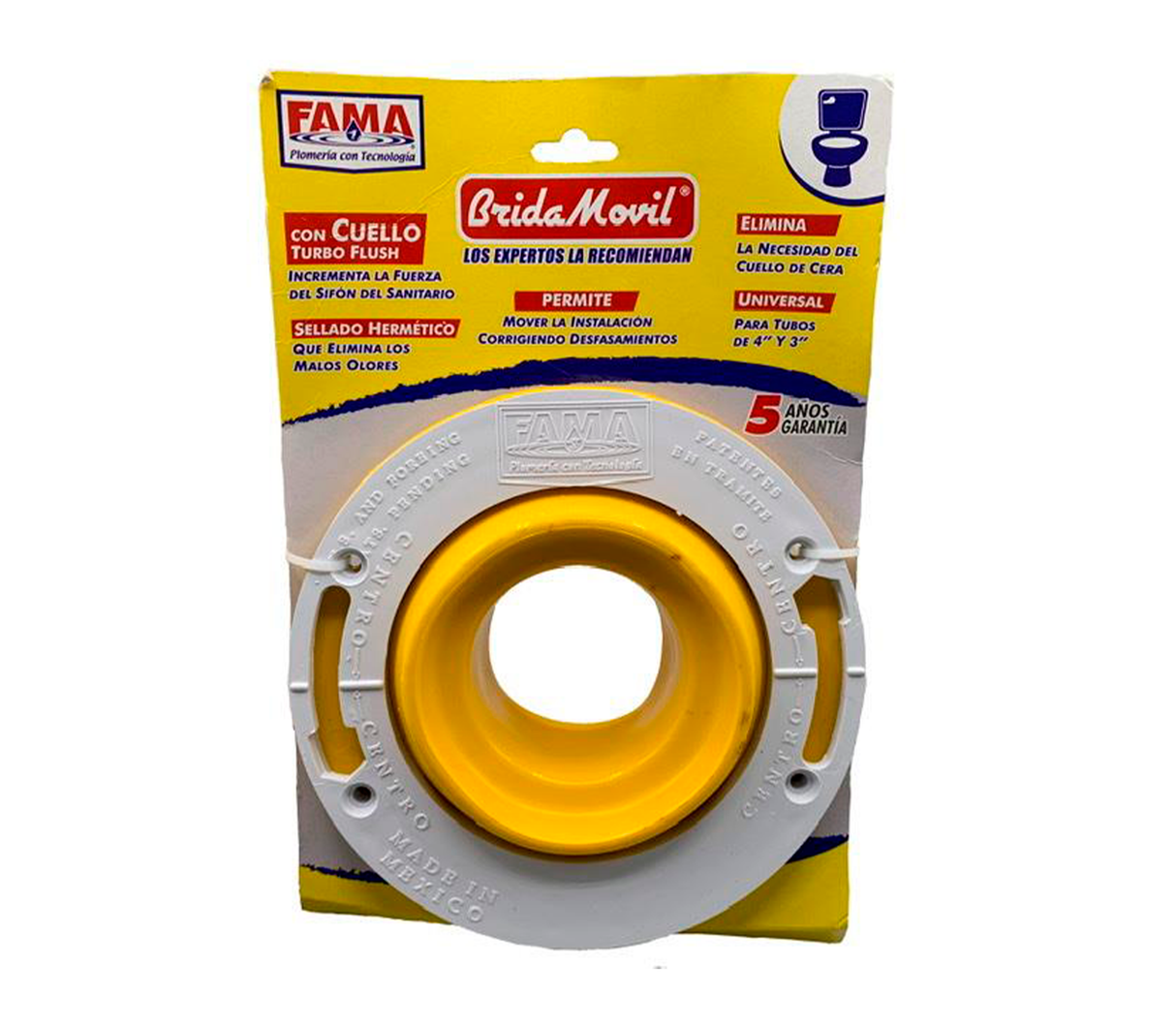 Goma de piso con cuello para tubo 3" y 4" 9591 Faguax