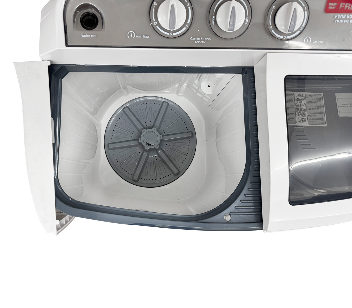 Lavadora doble tina 9 kilos T/Transparente Gris FWM900 Fresh