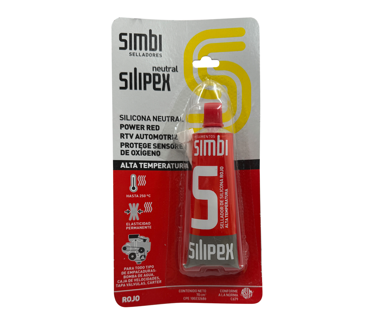 Sellador de silicón en tubo Silipex