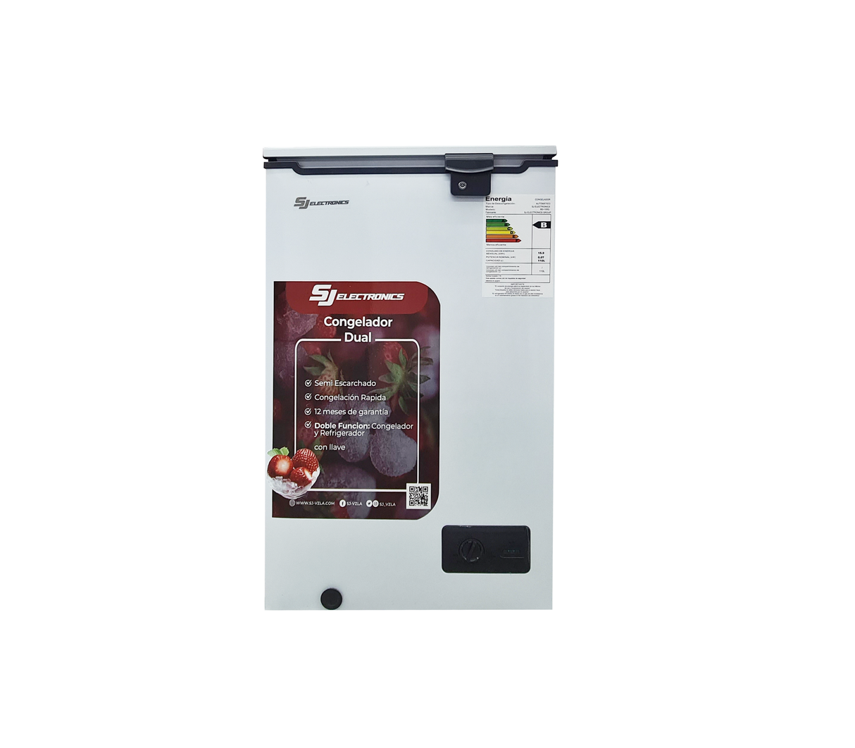 Congelador horizontal 110 litros interior/blanco SJ Electronics