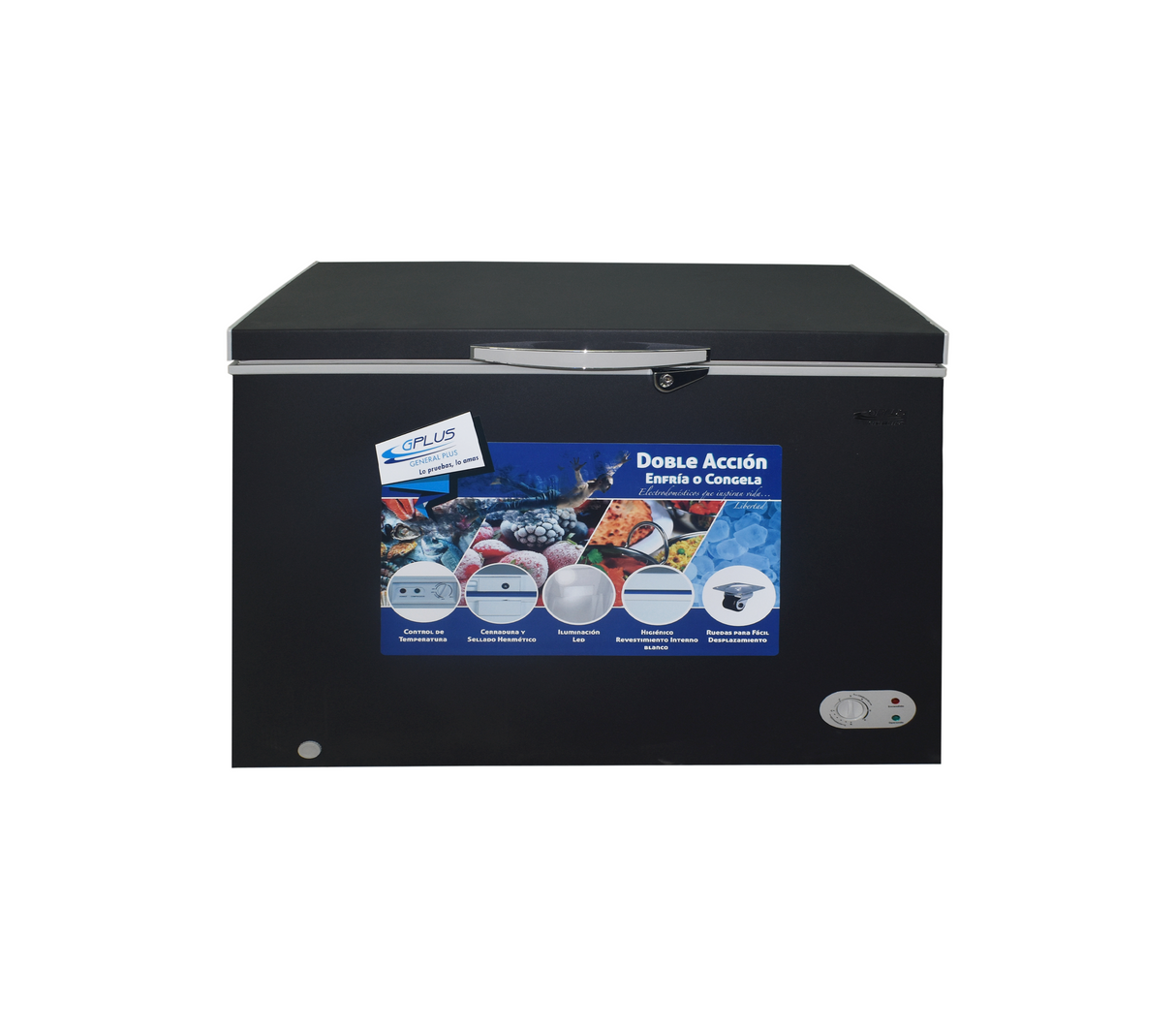 Congelador hortizontal 300 litros negro fre-1024 Gplus