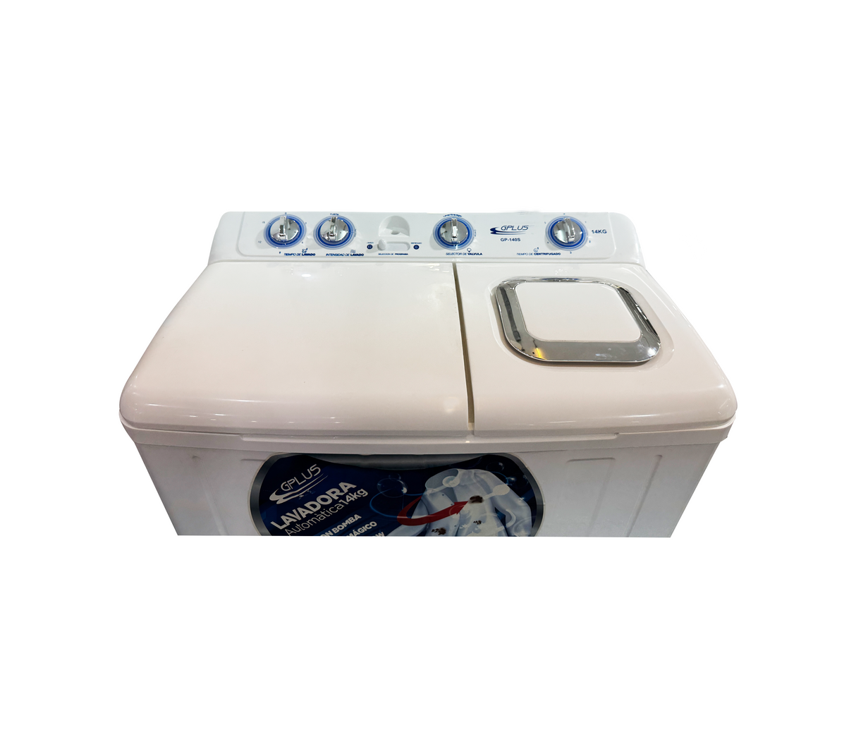 Lavadora doble tina 14kg con bomba GP-140S Blanca Gplus
