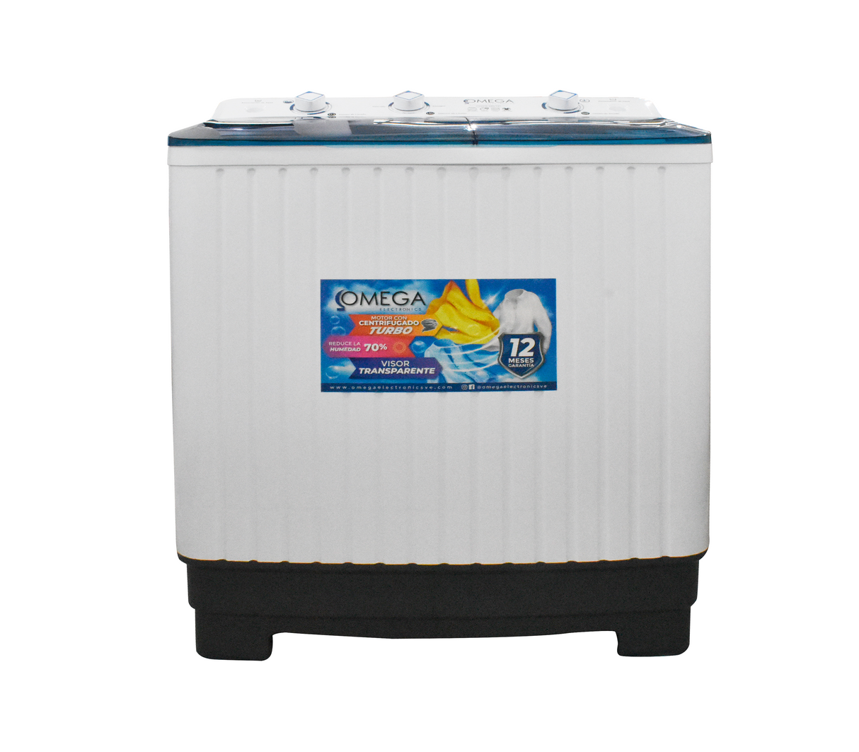 Lavadora 8.5kg doble tina c/visor Omega Electronics