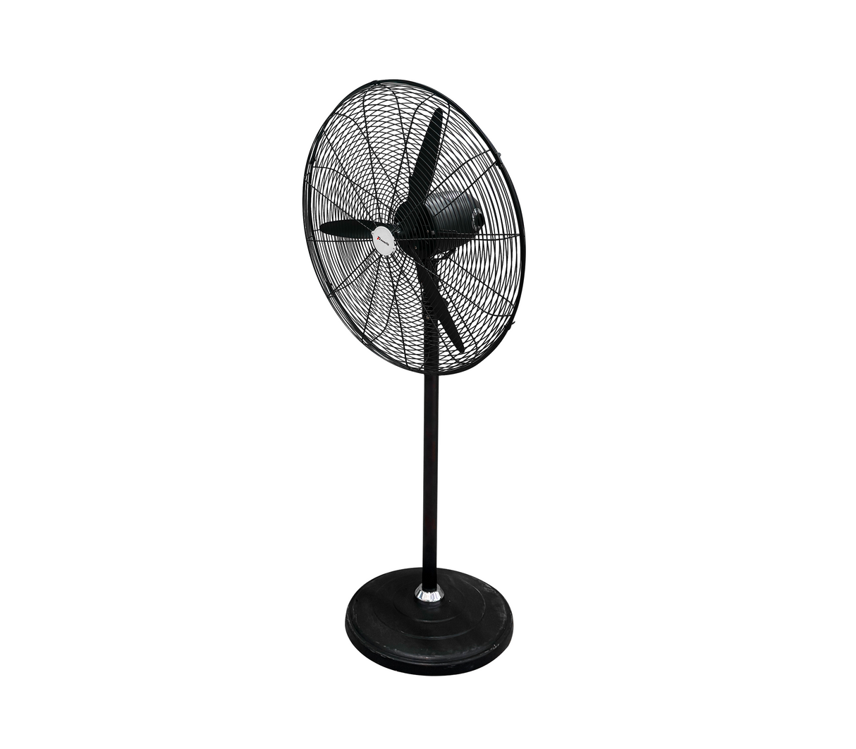 Ventilador industrial de pedestal 30" 3 aspa plástica 180w negro Powerfik