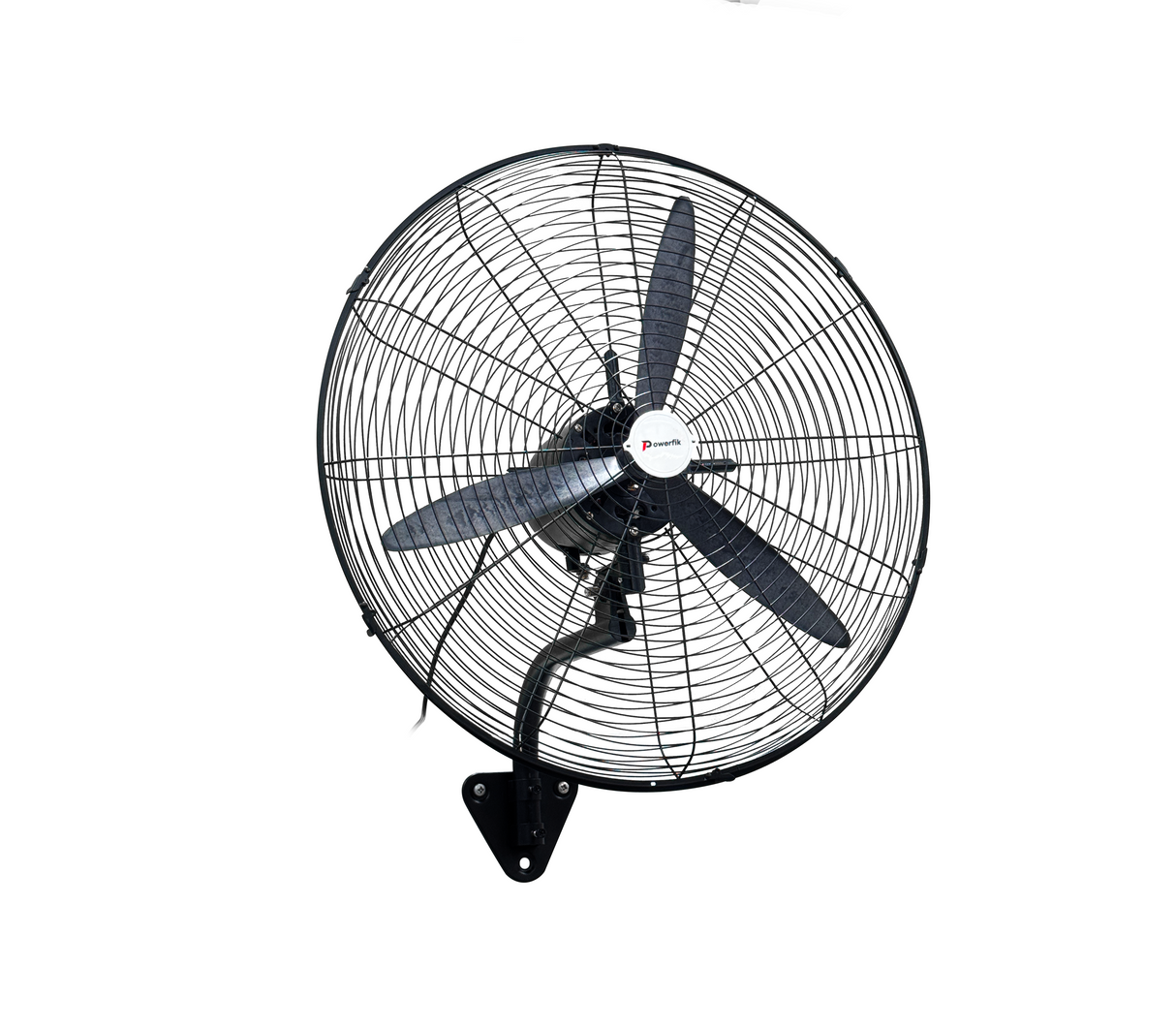 Ventilador industrial de pared 26" 3 aspas plásticas 130W Negro Powerfik