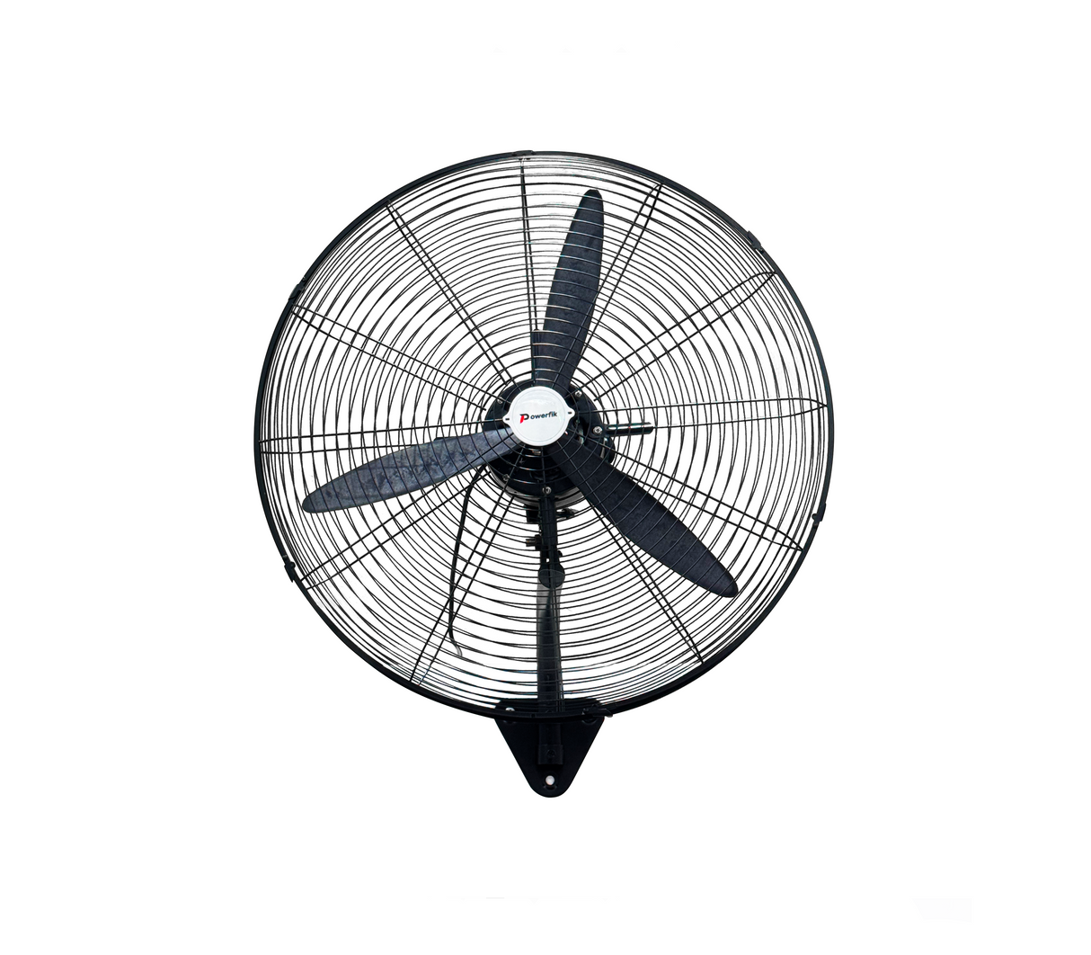 Ventilador industrial de pared 26" 3 aspas plásticas 130W Negro Powerfik