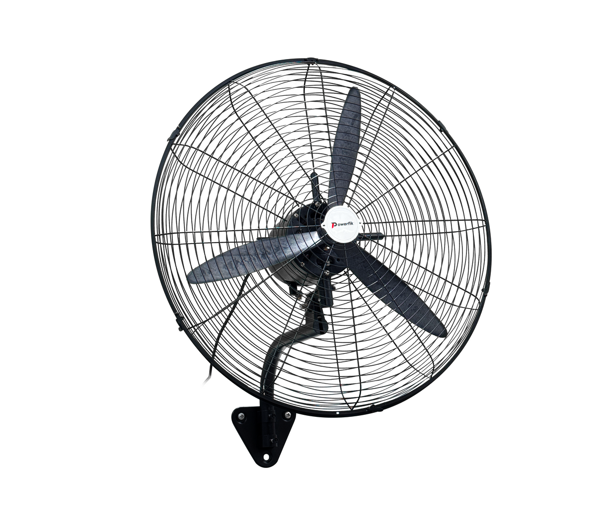 Ventilador industrial de pared 30" 3 aspa plástica 150w negro Powerfik