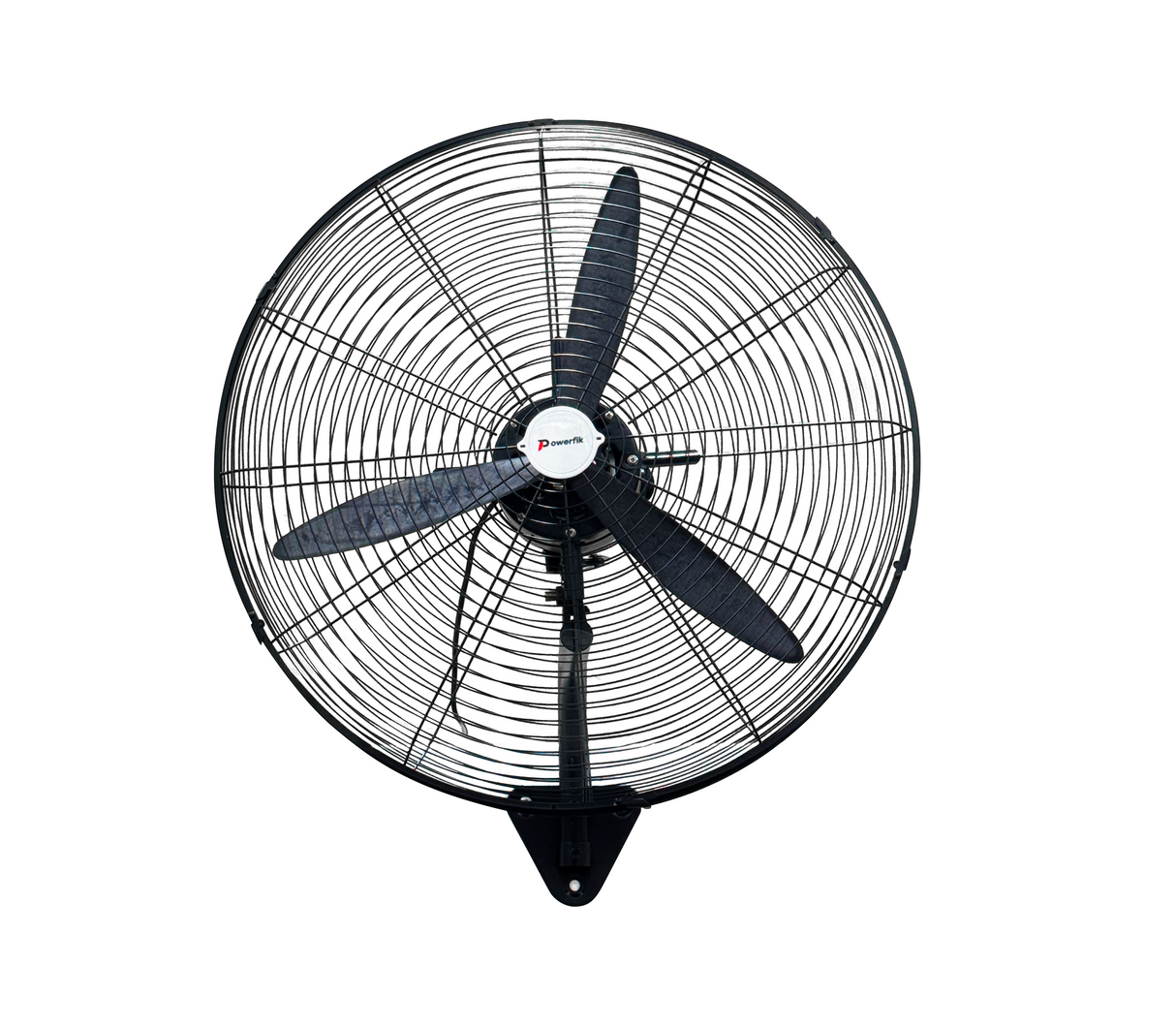 Ventilador industrial de pared 30" 3 aspa plástica 150w negro Powerfik