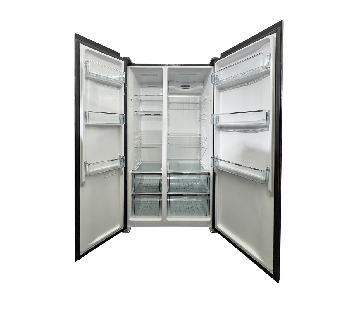 Nevera side by side 18.4pies puerta tipo espejo negro Vetrux