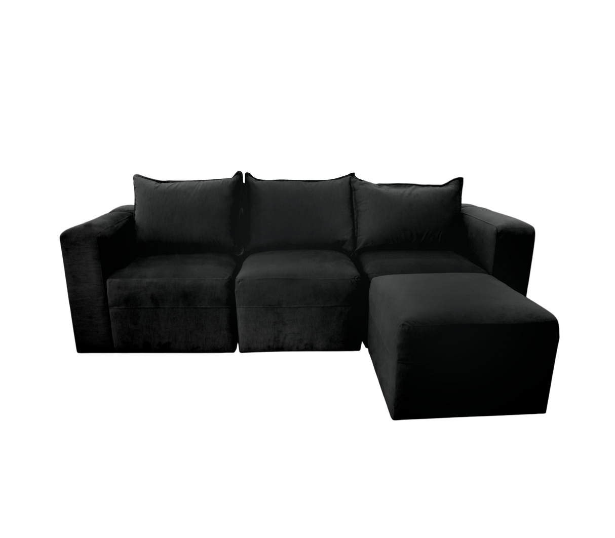 Juego de recibo l terciopelo negro Driha