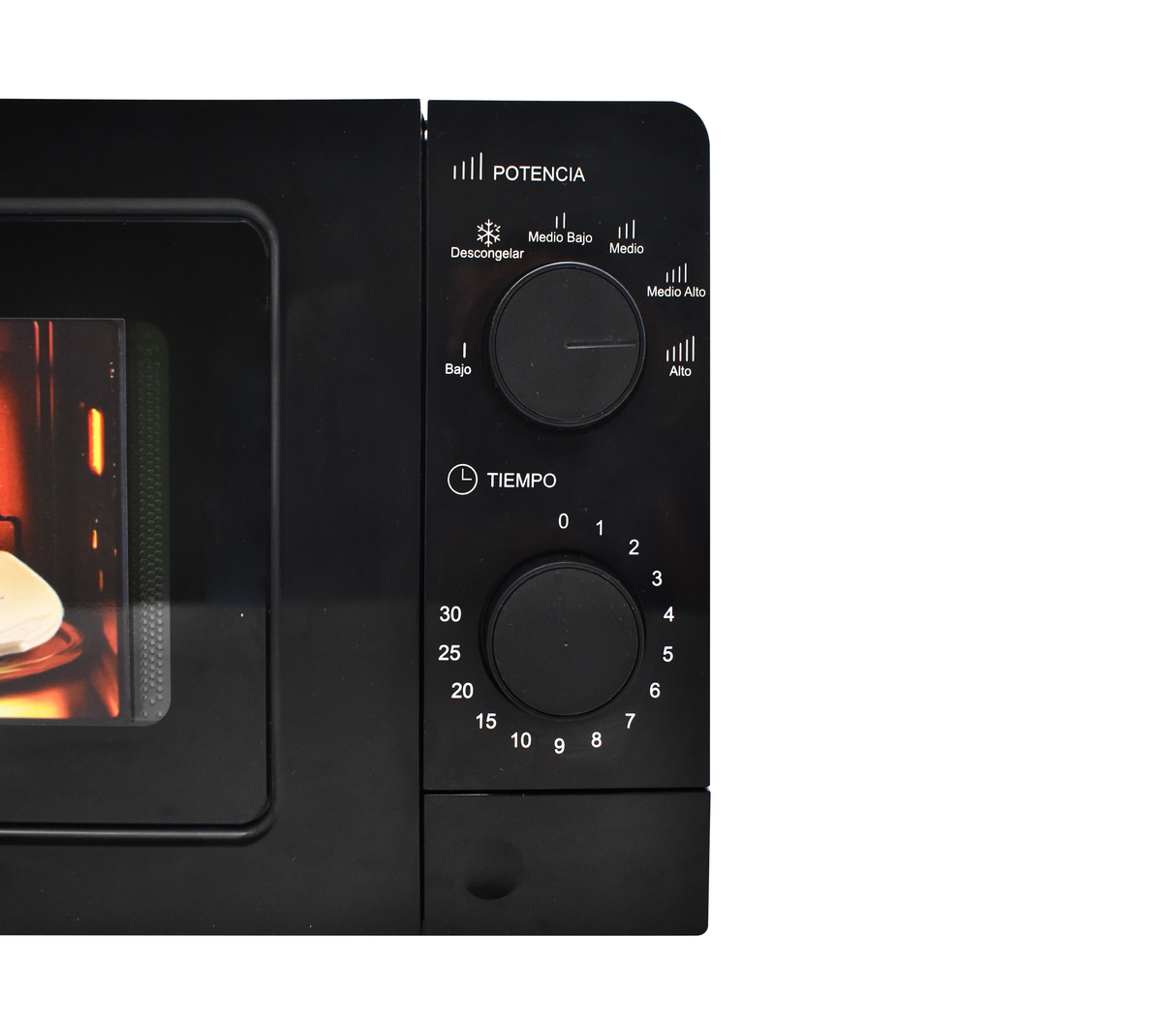 Horno microondas 0.7c/perilla negro 20 litros Gplus