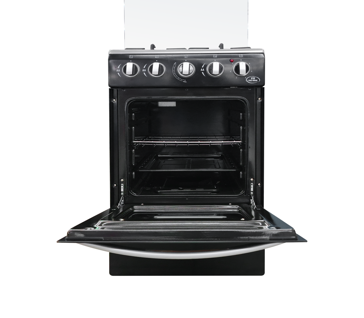 Cocina a gas 20" de piso 3 hornillas + 1 elect c/horno negro Nero
