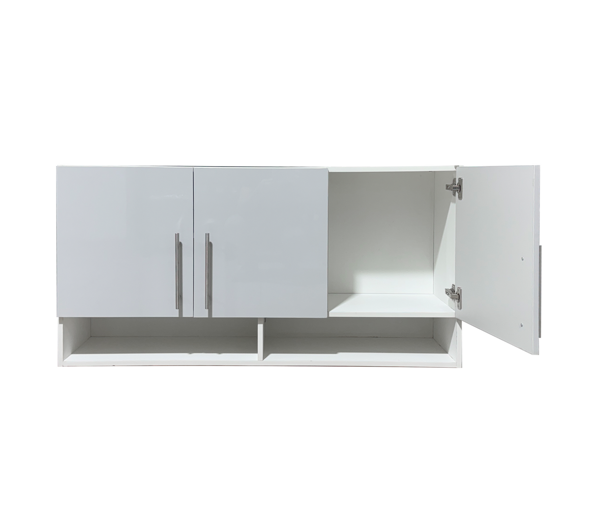 Mueble aéreo de cocina 3 puertas con condimentero gris claro alto brillo Powerfik