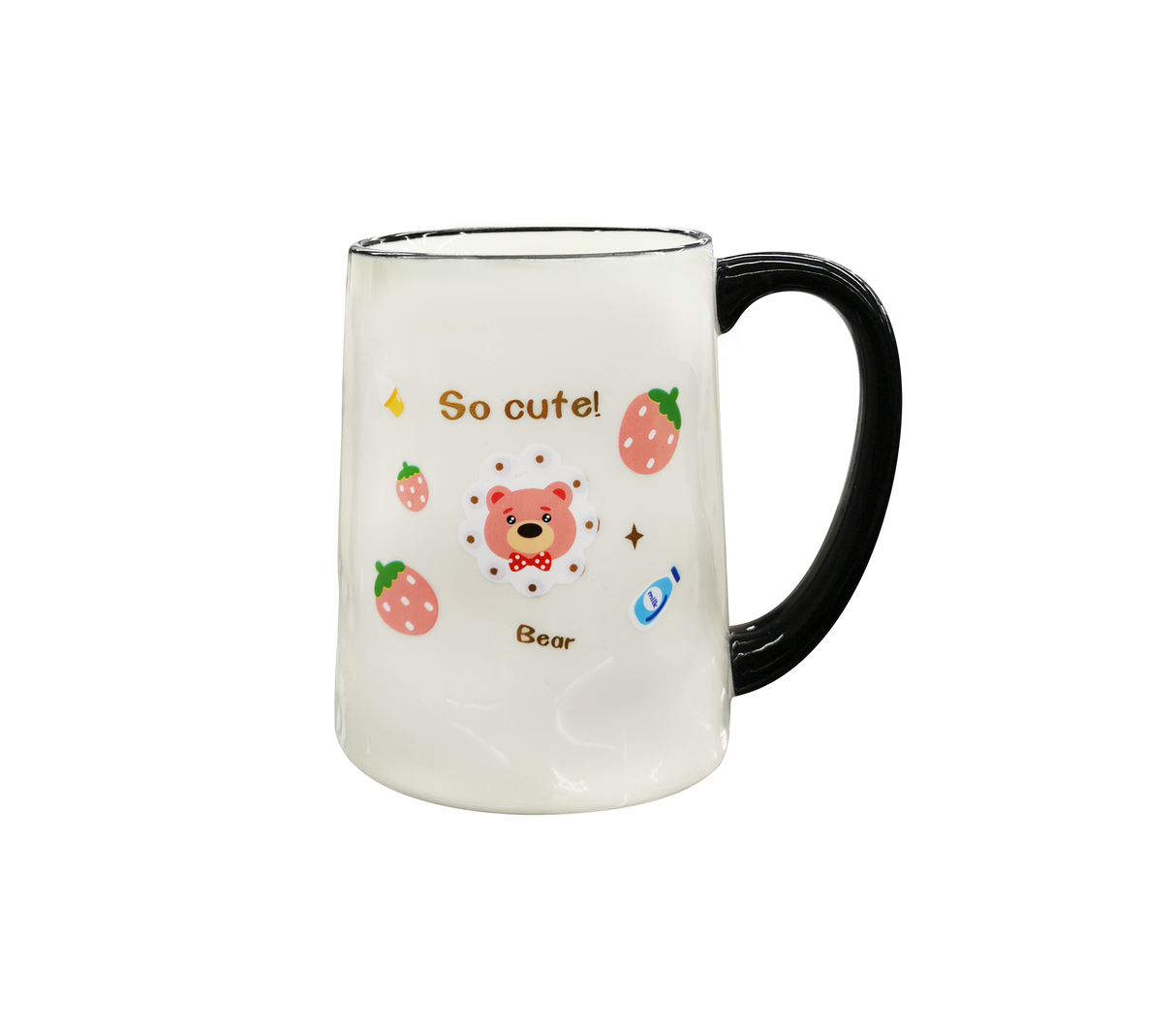 Taza de porcelana blanca diseños varios Mo Import