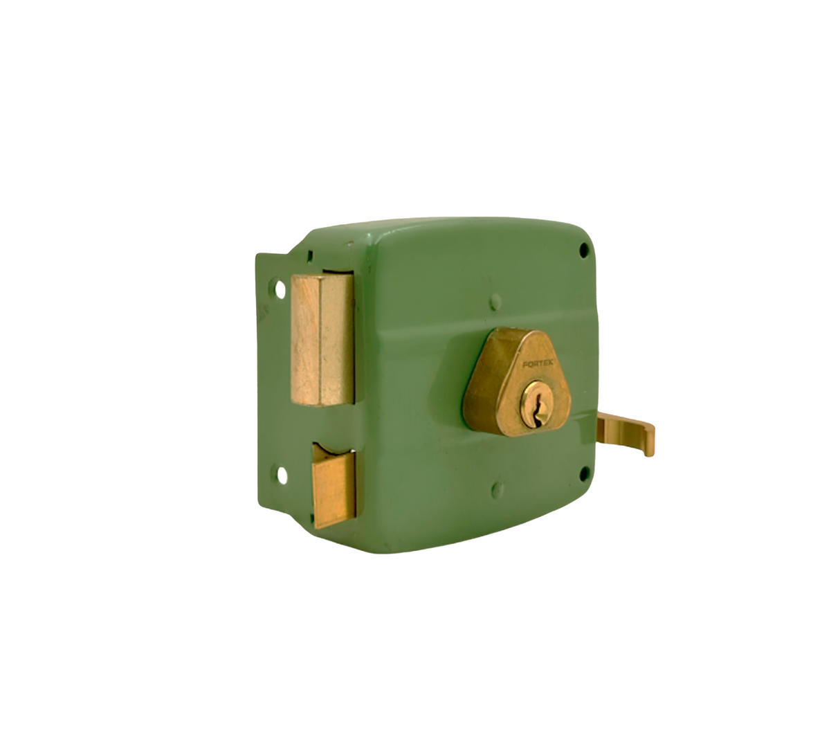 Cerradura de sobreponer izq. Verde caja Fortek