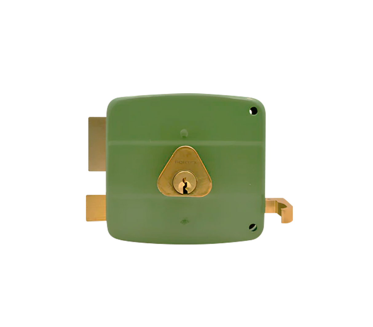 Cerradura de sobreponer izq. Verde caja Fortek