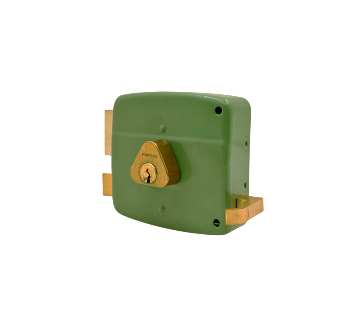 Cerradura de sobreponer izq. Verde caja Fortek