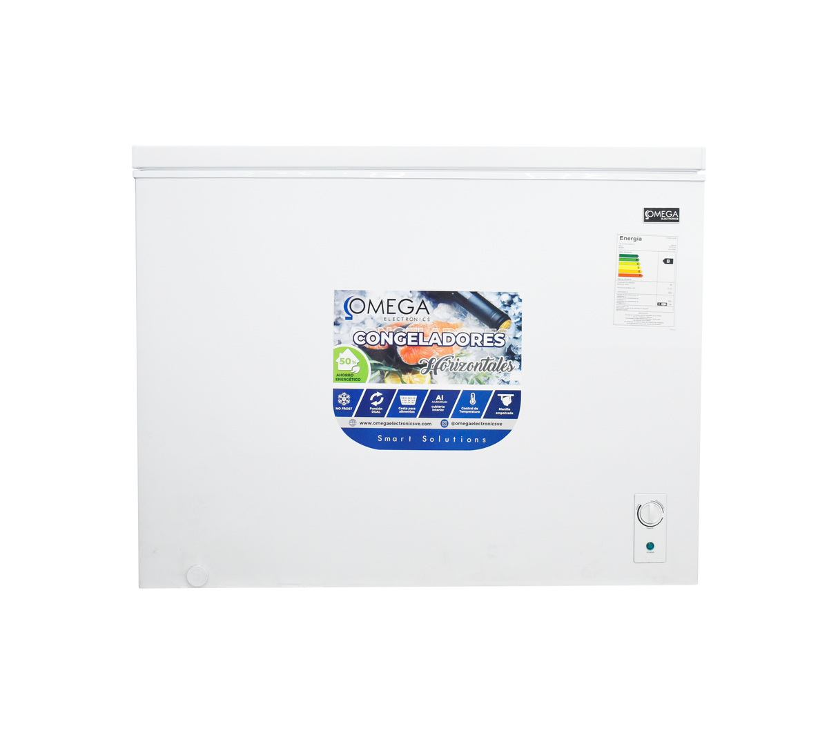 Congelador horizontal 293l blanco/int aluminio Omega Electronics