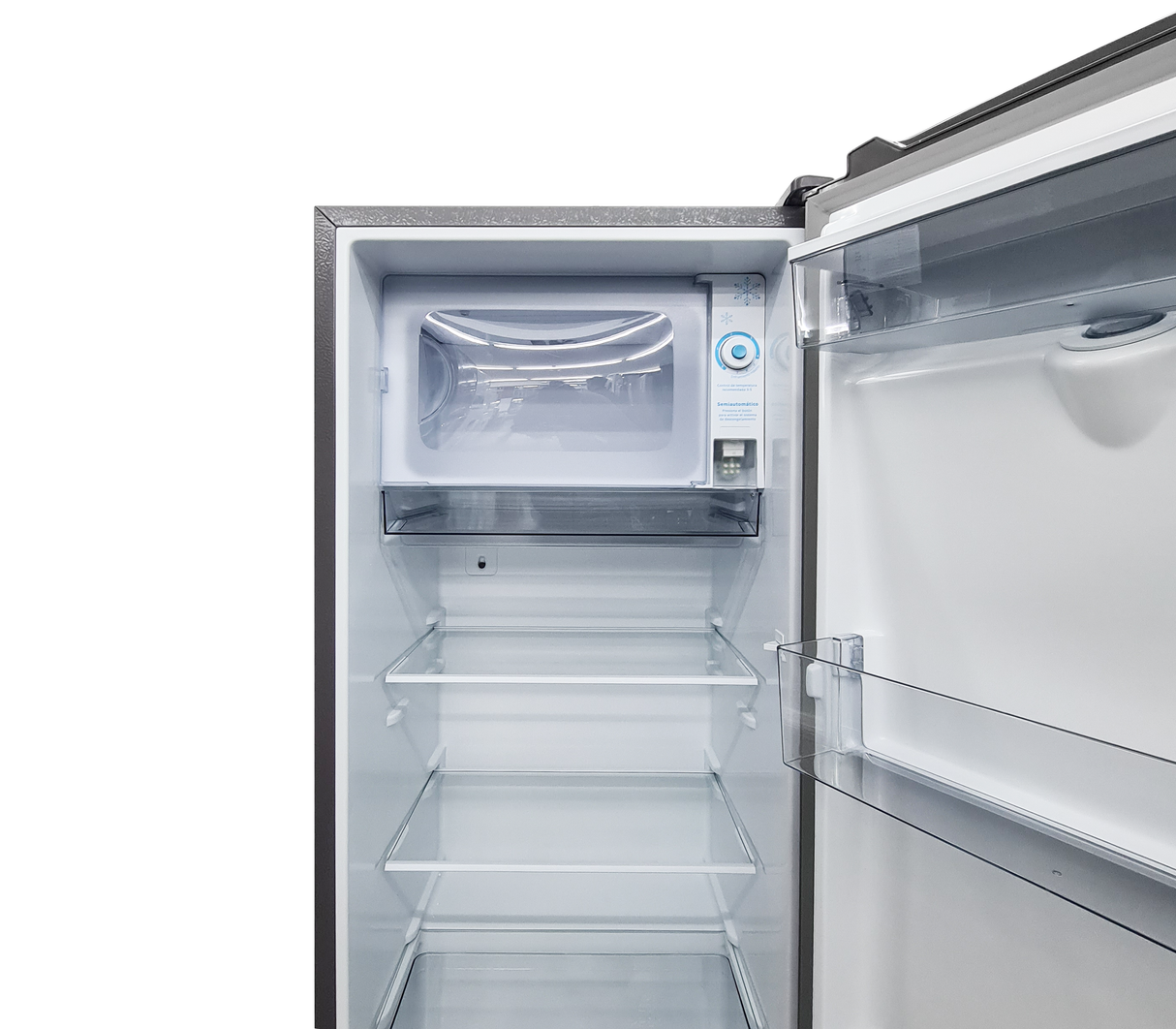 Nevera Single Door 7 pies con escarcha y dispensador acero inoxidable Gplus