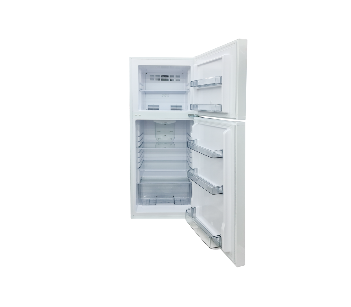 Nevera Top Mount sin escarcha 230 litros vidrio blanco Sj Electronics
