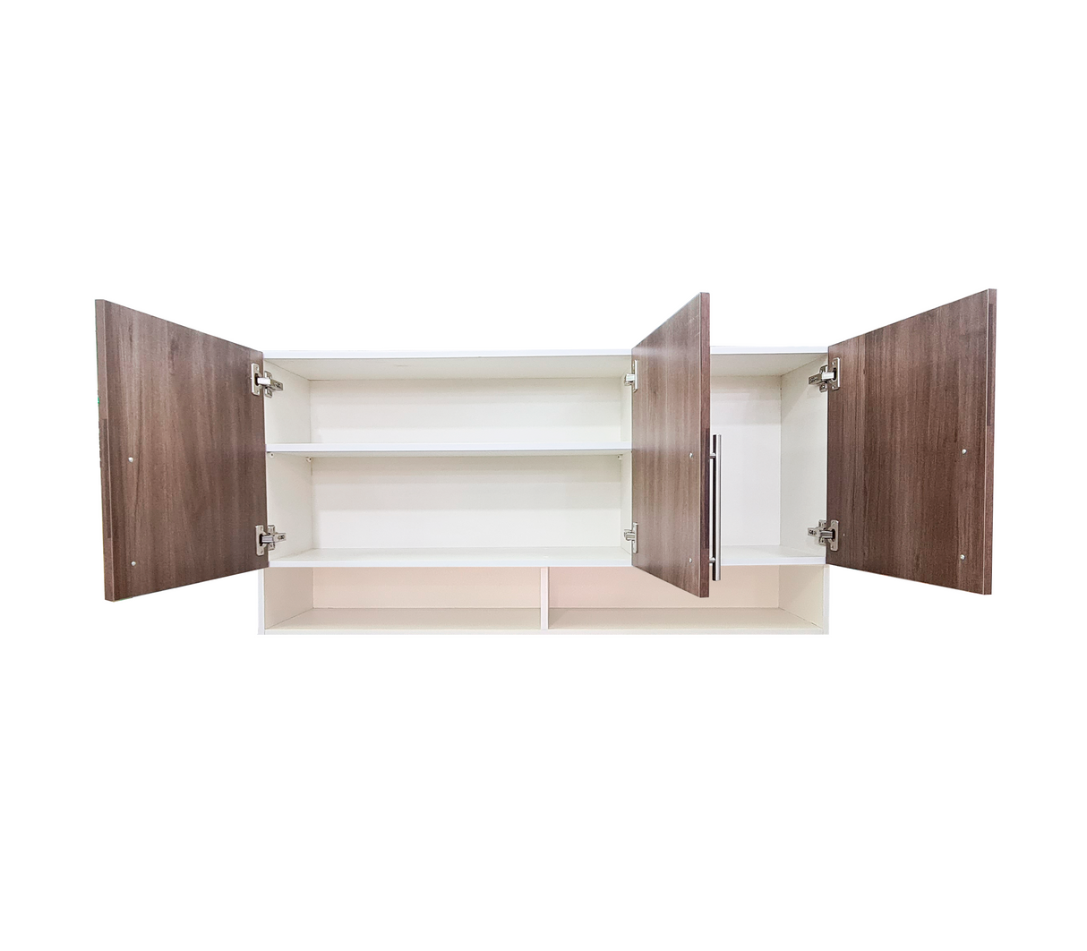 Mueble aéreo de cocina 3 puertas con condimentero blanco/marrón Powerfik