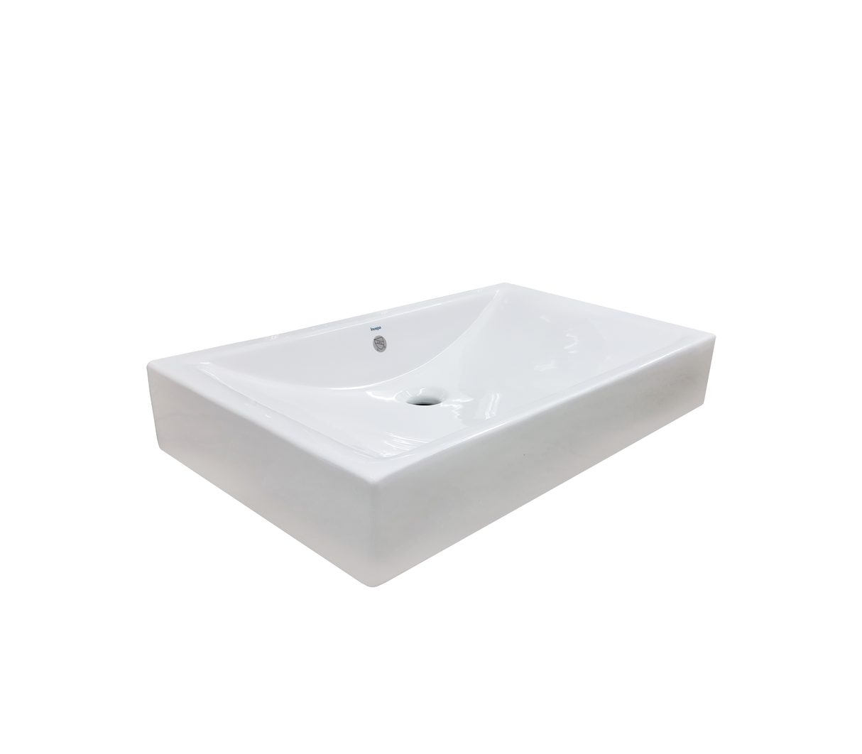 Lavamano de sobre encimera rectangular 65x41cm blanco Incepa