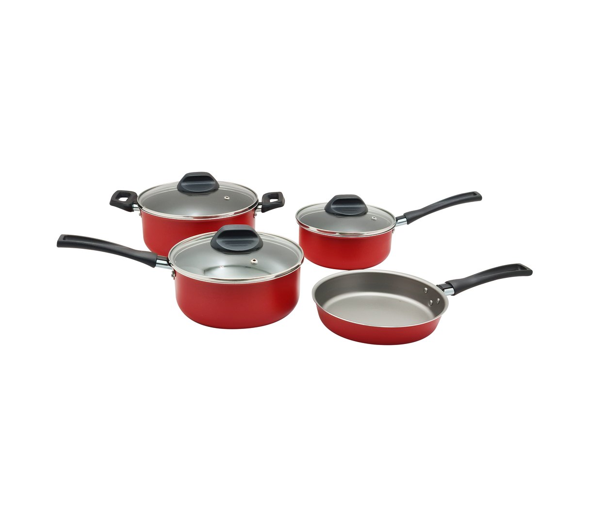 Juego de ollas 4 piezas Ruby rojo Brinox