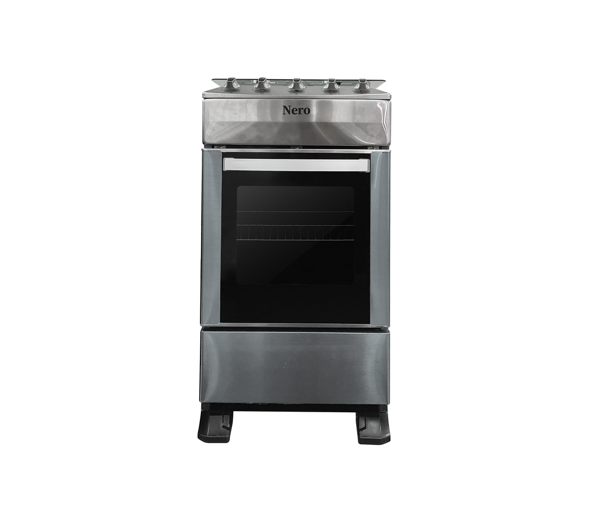 Cocina a gas 20" de piso 4 hornillas c/horno 500b acero Nero
