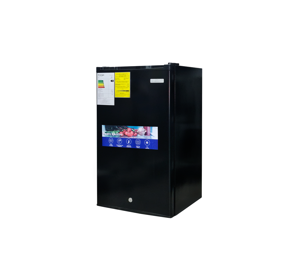 Nevera ejecutiva Single Door con escarcha 3.2 pies cúbicos negro Gplus