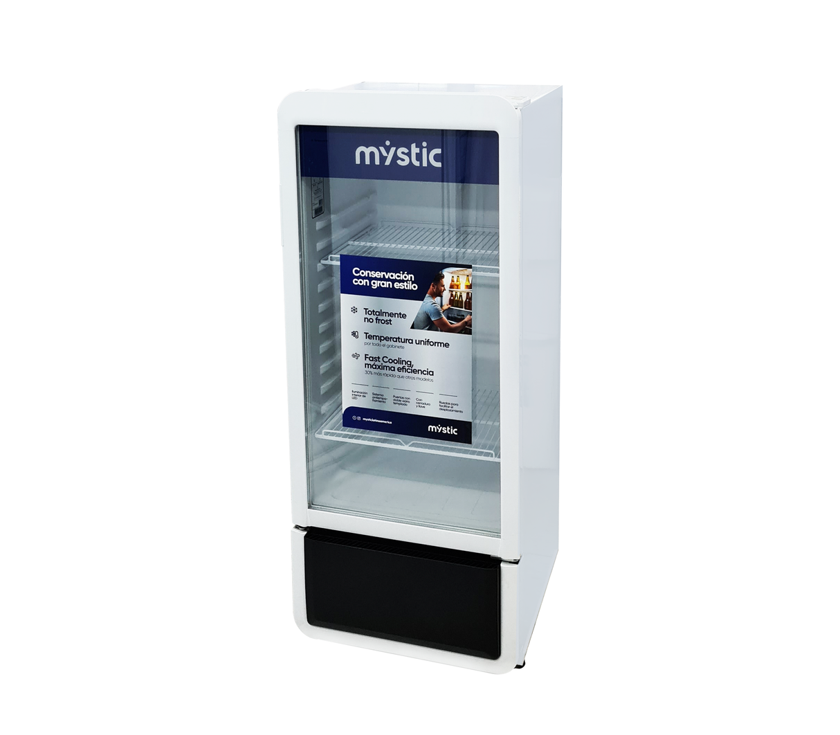 Nevera Exhibidora Vertical 200 Litros Blanco Mystic
