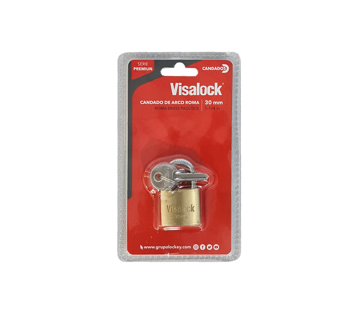 Candado roma 30mm blíster Visalock