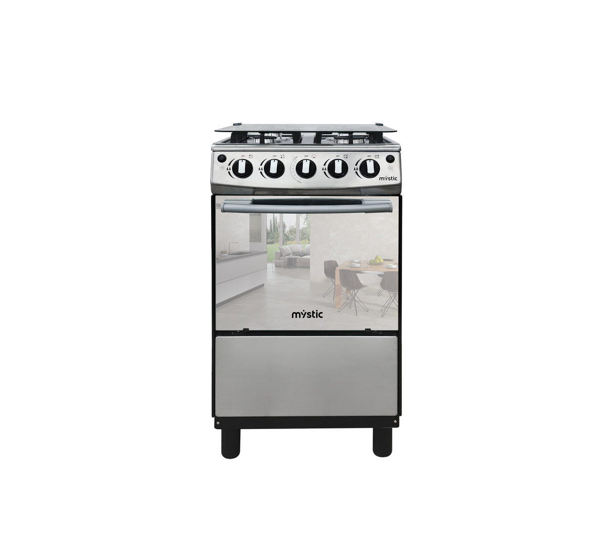 Cocina a gas esmeralda 4 hornillas (20") Acero inoxidable Mystic