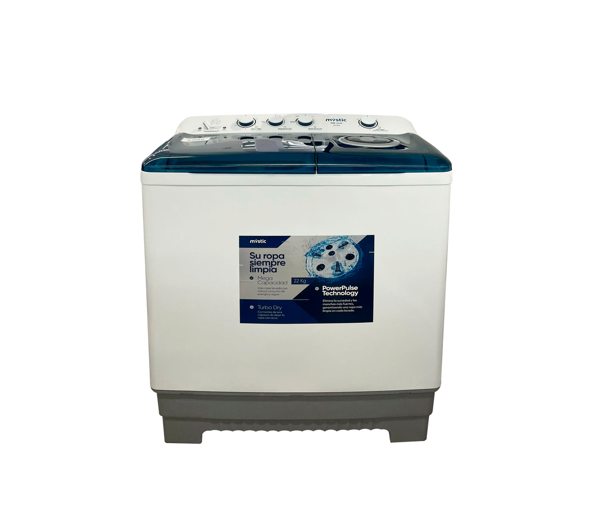 Lavadora semiautomática con bomba doble tina 22 KG Mystic