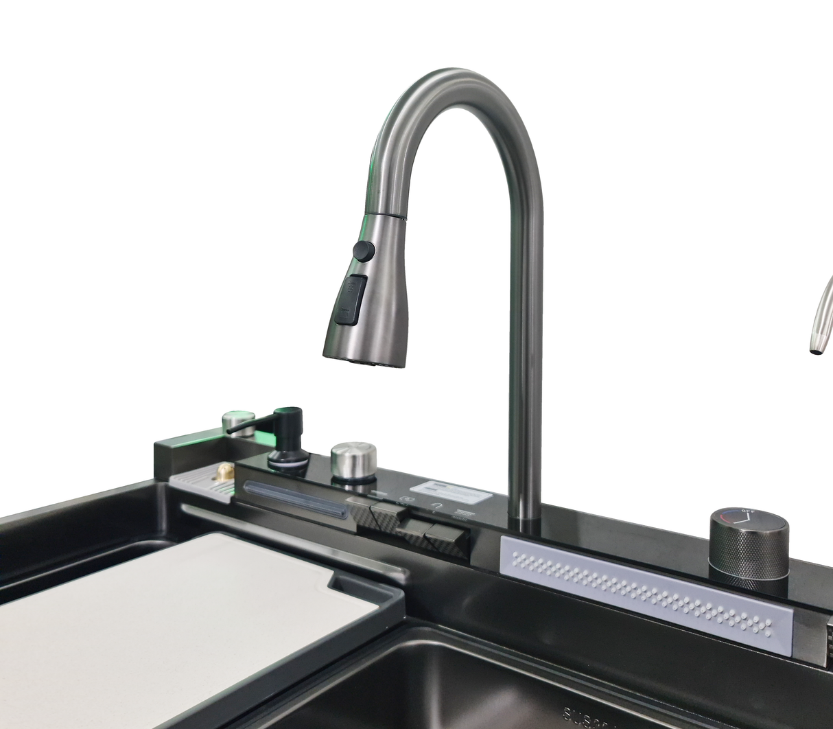 Fregadero Flusso Pro 75 1 tina + accesorios acero inox Vetrux