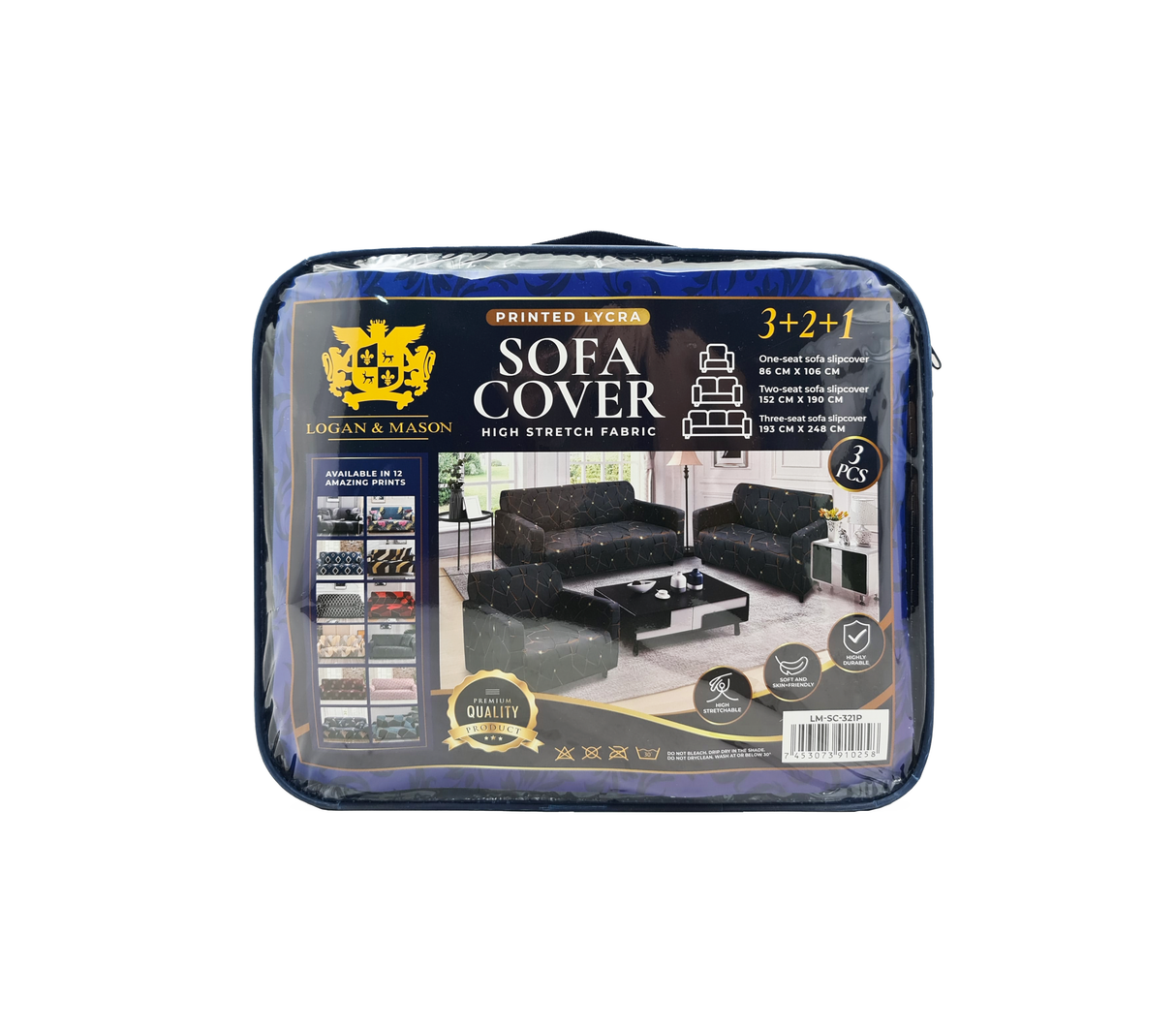 Forro de muebles 3+2+1 estampado Logan & Mason