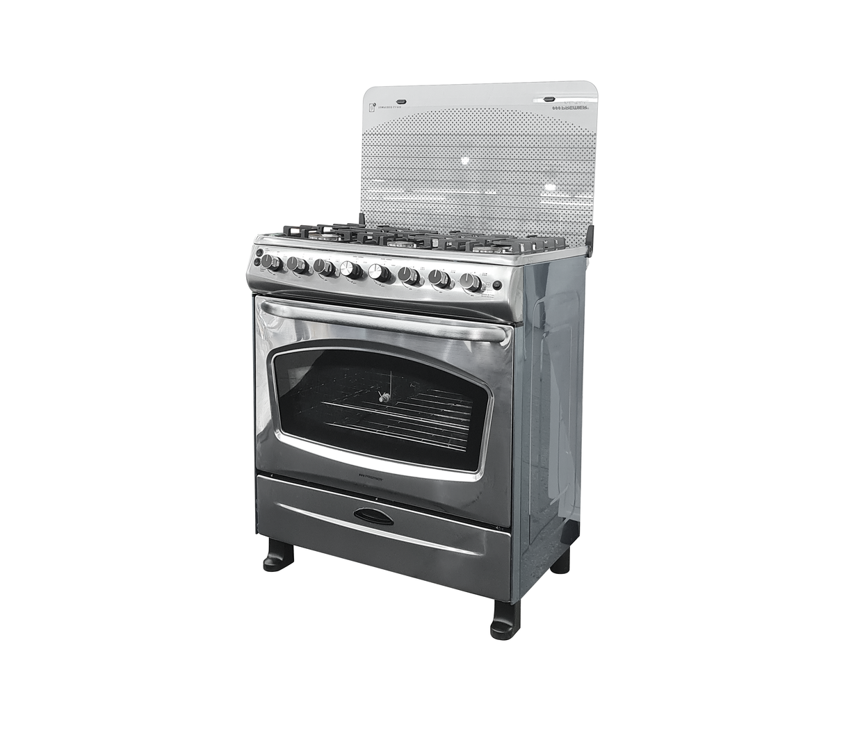 Cocina a gas 30" de piso 6 hornillas c/horno acero inox Premier