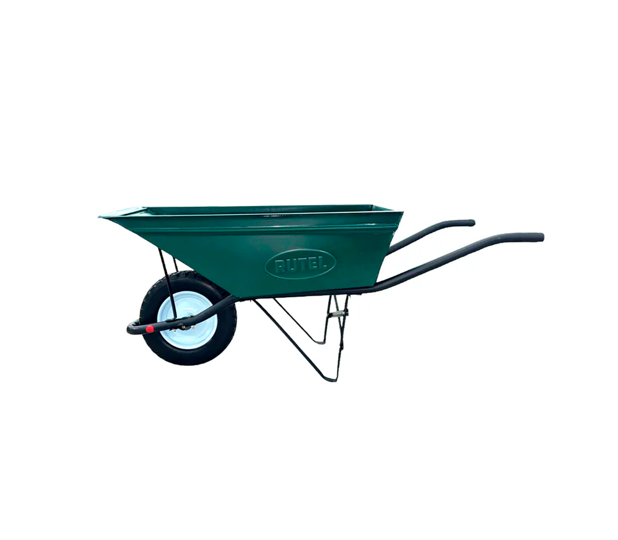 Carretilla construcción guerrera semi-neumática 140 litros verde Rutel