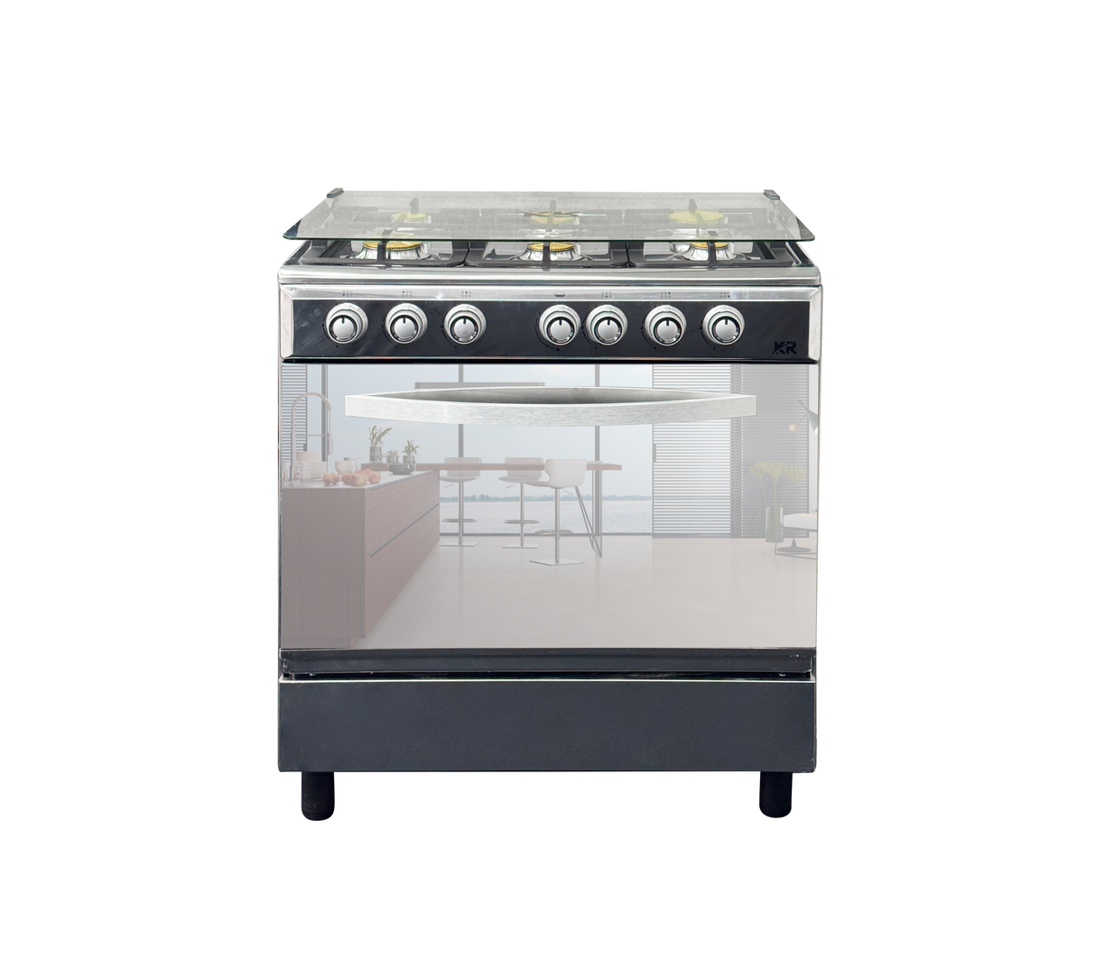 Cocina a gas 6 hornillas acero/plateado KR PLUS