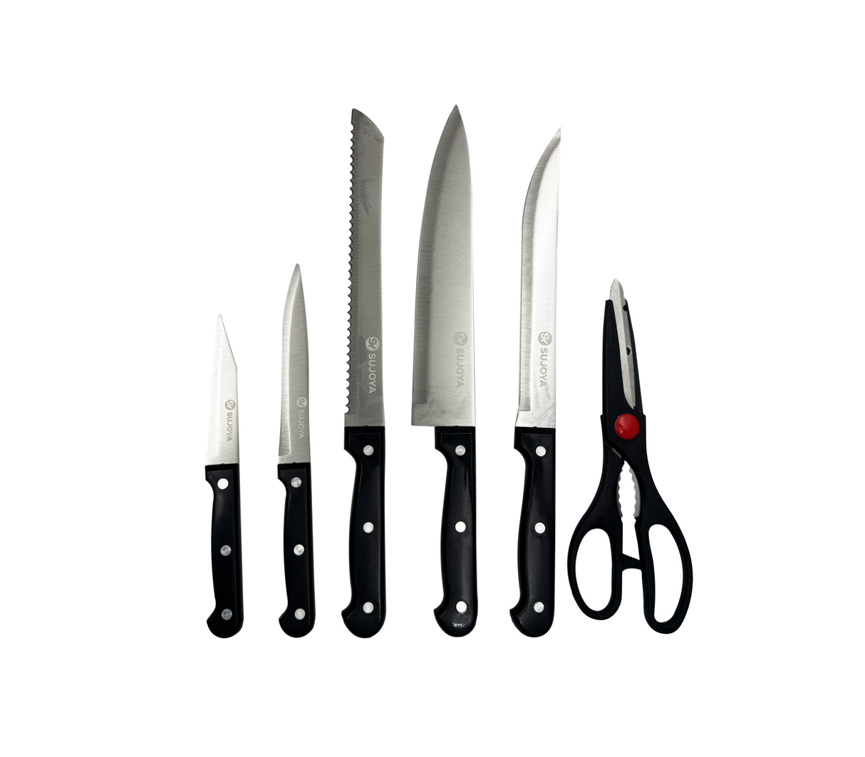 Set de 5 cuchillos + tijera Sujoya