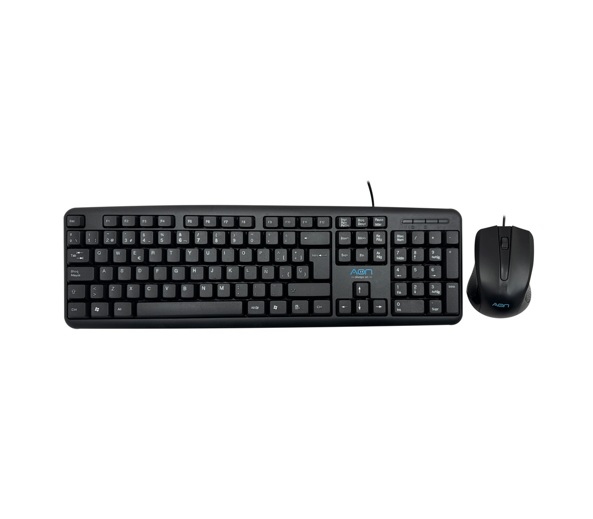 Combo Teclado + Mouse Alámbrico Black AON