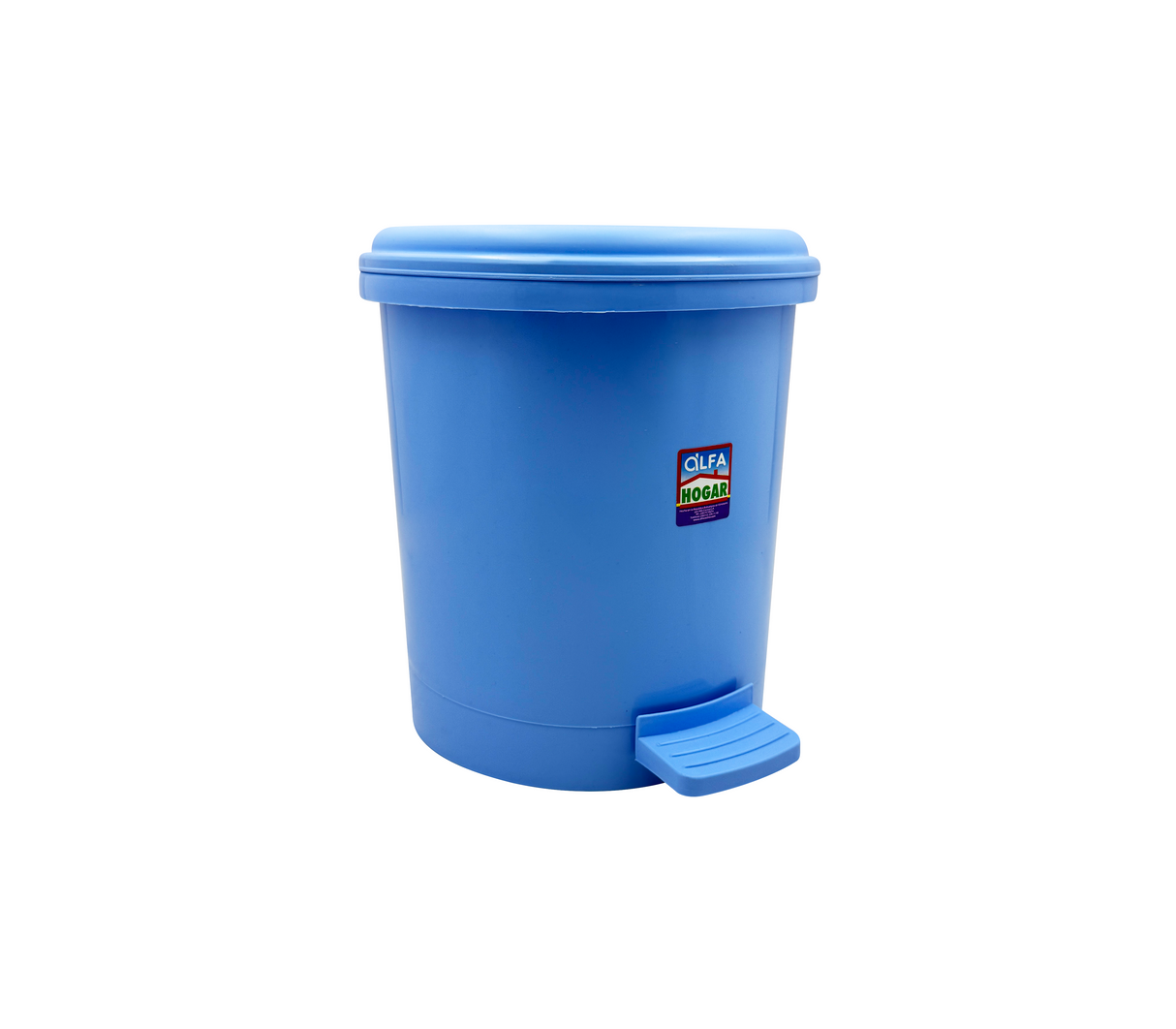 Mini papelera pedal bin redonda azul Alfa Hogar