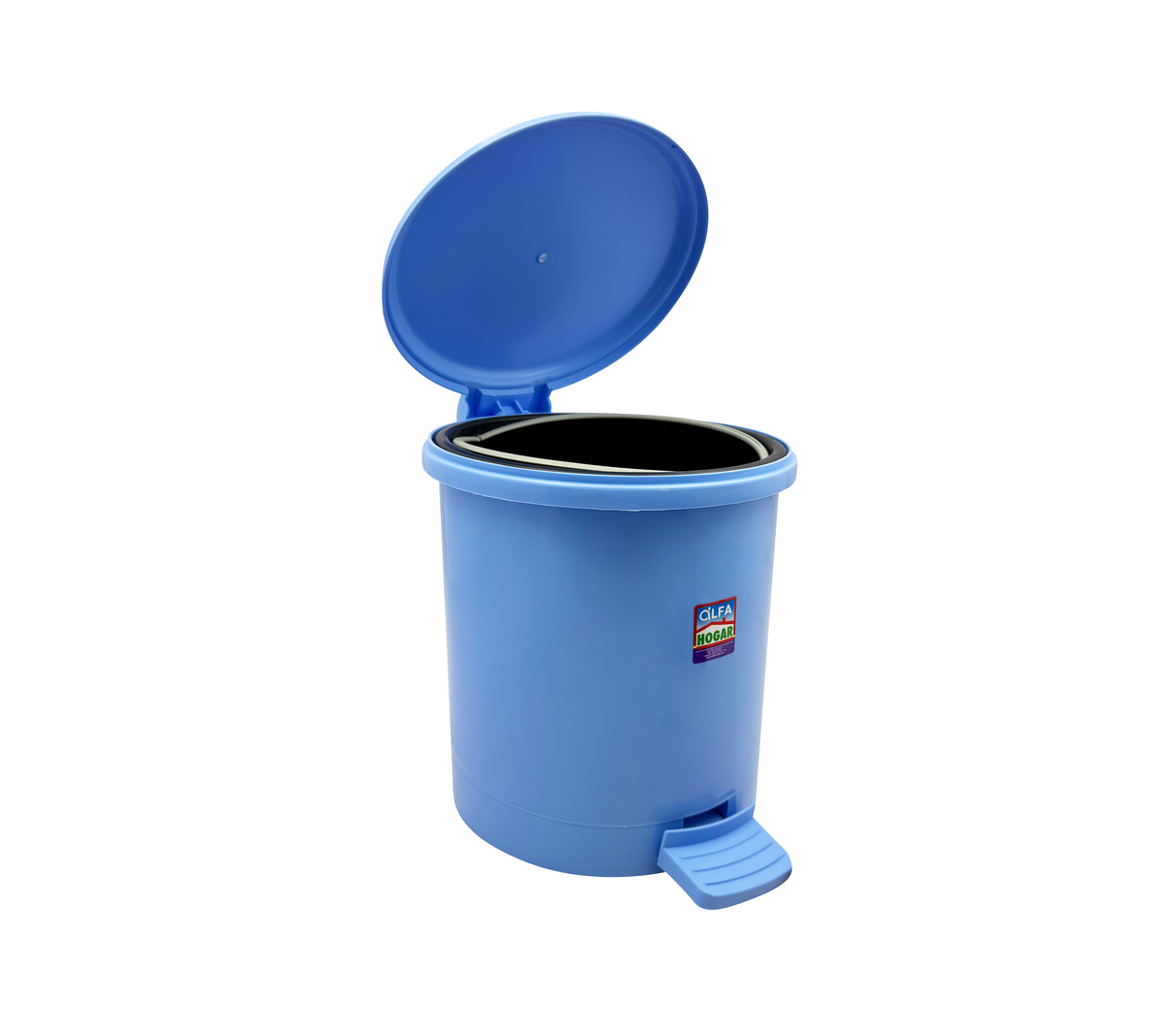 Mini papelera pedal bin redonda azul Alfa Hogar