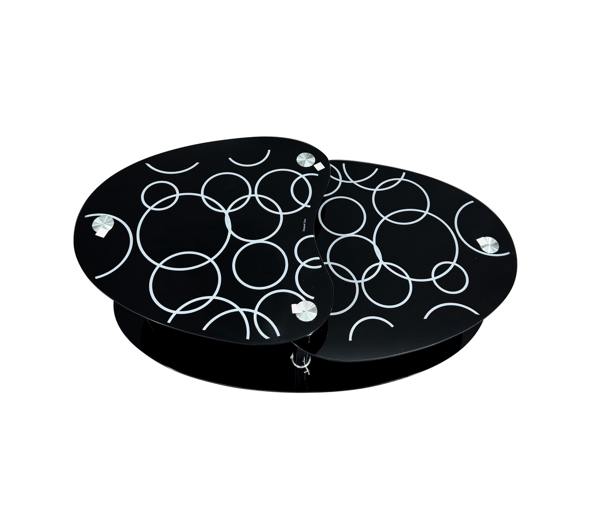 Mesa centro negro/blanco dis.circulos JSRI