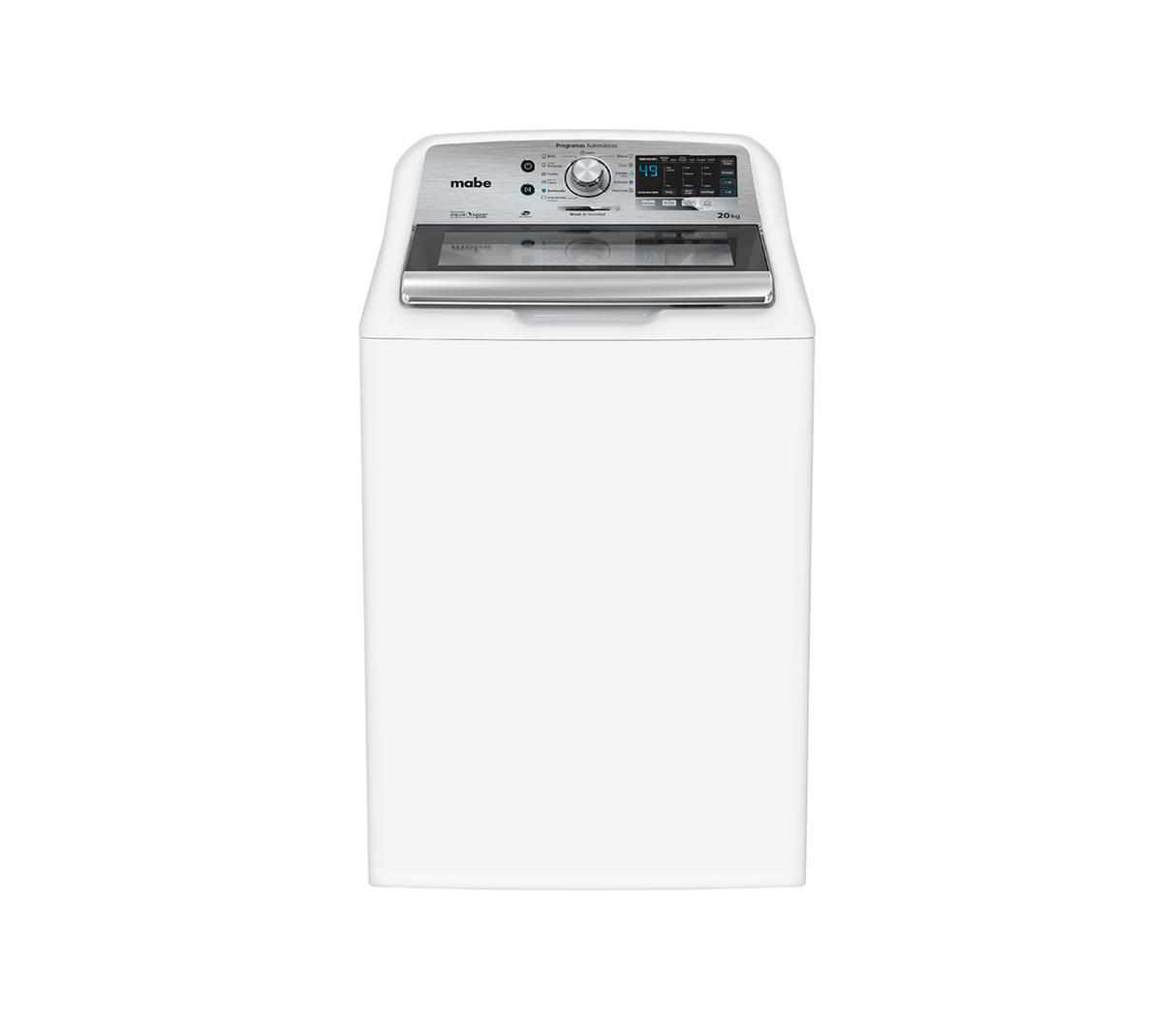 Lavadora automática 20 kg panel de perilla + display diamond gray Mabe