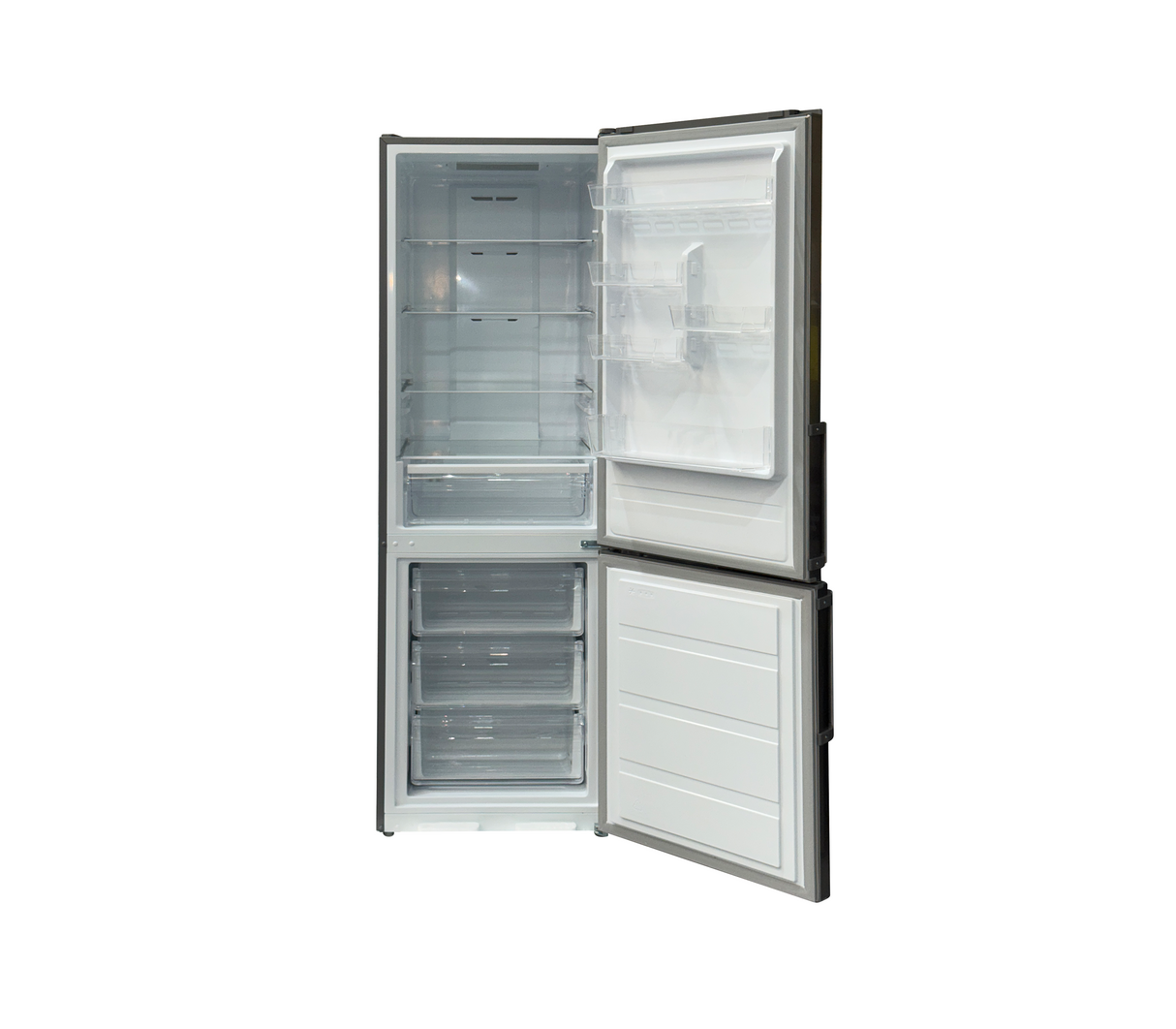 Nevera con congelador abajo 356 lts acero inox Royal